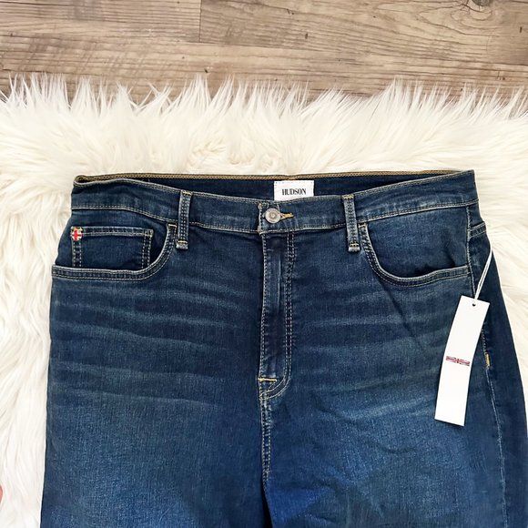 NWT HUDSON Noa JEANS Size 31 Mid Rise Crop Straight Leg Effrie Wash Blue NEW - Picture 7 of 15